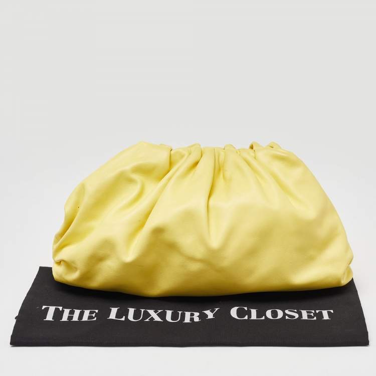 Pre Owned Bottega Veneta Yellow Leather The Pouch Clutch