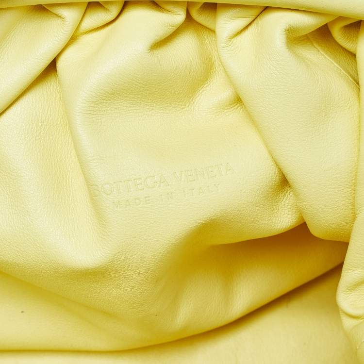 Pre Owned Bottega Veneta Yellow Leather The Pouch Clutch