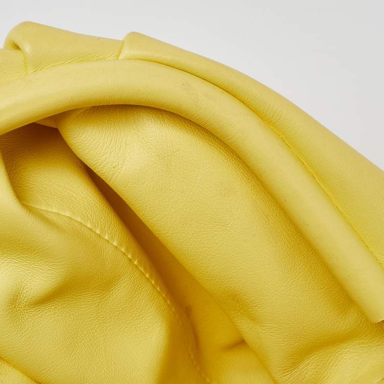 Pre Owned Bottega Veneta Yellow Leather The Pouch Clutch