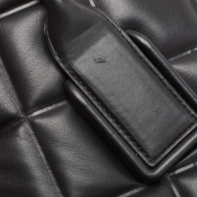 Pre Owned Bottega Veneta Black Quilted Padded Leather Medium Swoop Satchel