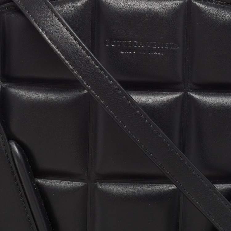 Pre Owned Bottega Veneta Black Quilted Padded Leather Medium Swoop Satchel