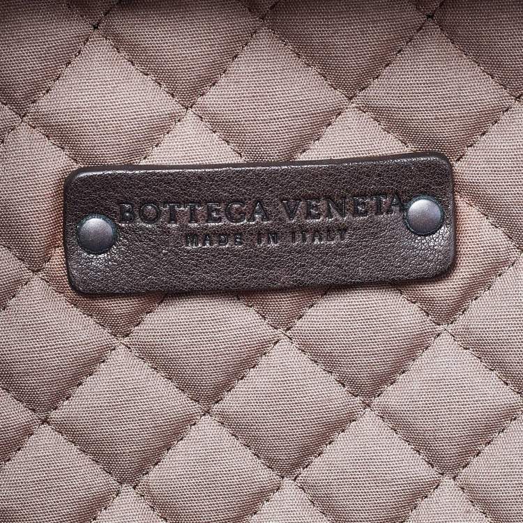 Pre Owned Bottega Veneta Brown Intrecciato Leather Briefcase 