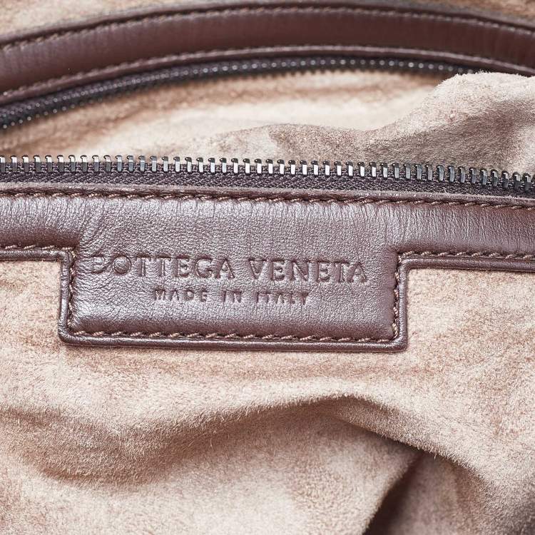 Pre Owned Bottega Veneta Brown Intrecciato Leather Large Veneta Hobo