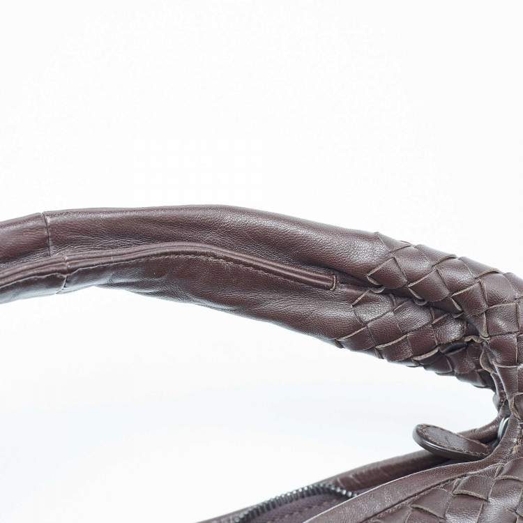 Pre Owned Bottega Veneta Brown Intrecciato Leather Large Veneta Hobo