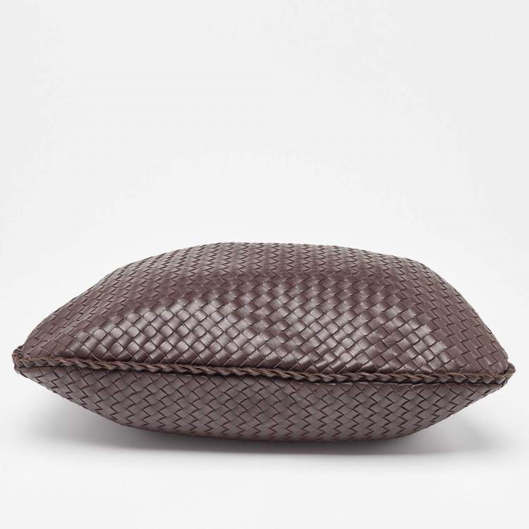 Pre Owned Bottega Veneta Brown Intrecciato Leather Large Veneta Hobo