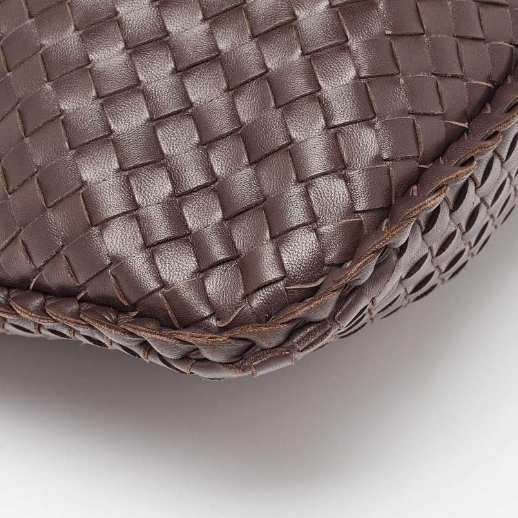 Pre Owned Bottega Veneta Brown Intrecciato Leather Large Veneta Hobo