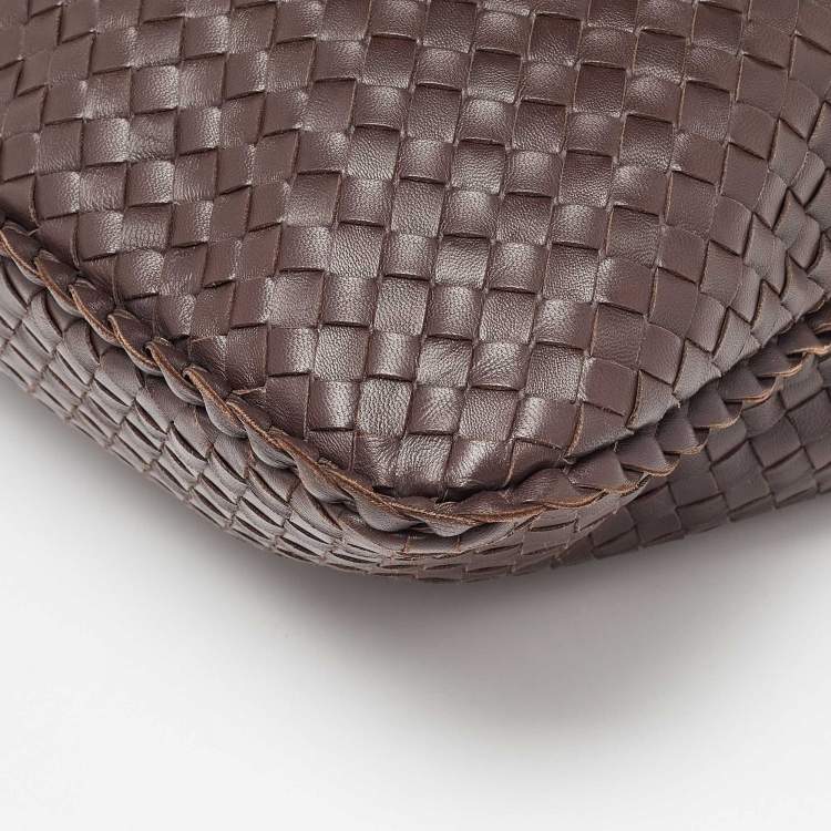 Pre Owned Bottega Veneta Brown Intrecciato Leather Large Veneta Hobo