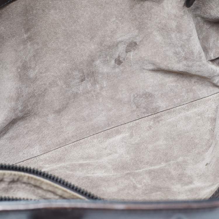 Pre Owned Bottega Veneta Dark Brown Intrecciato Leather Shopper Tote