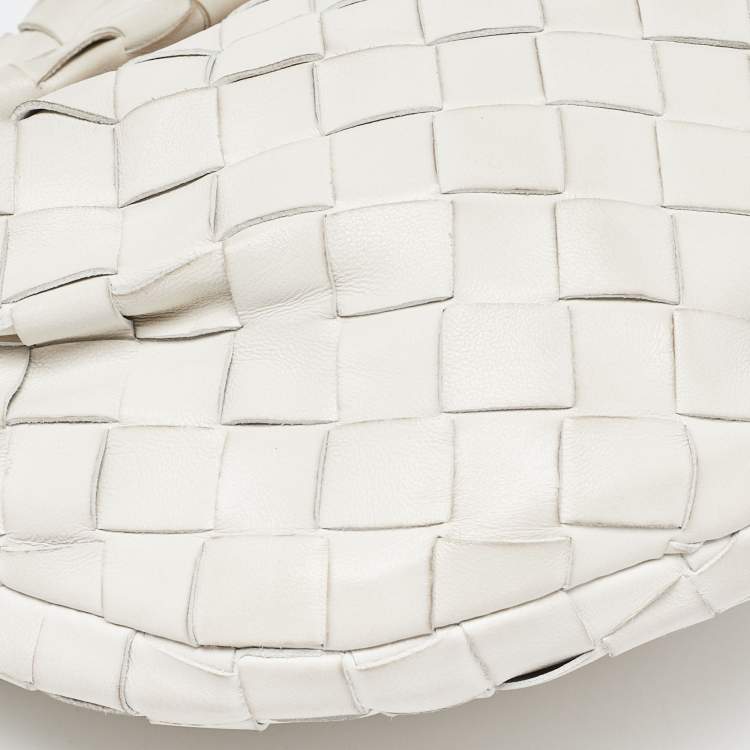 Pre Owned Bottega Veneta White Intrecciato Leather Mini BV Jodie Bag