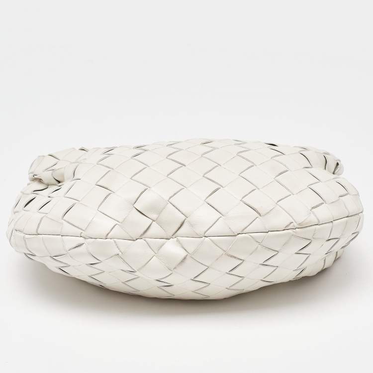 Pre Owned Bottega Veneta White Intrecciato Leather Mini BV Jodie Bag