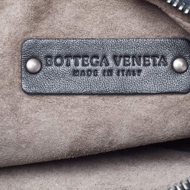 Pre Owned Bottega Veneta Black Intrecciato Leather Crossbody Bag