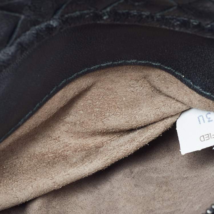 Pre Owned Bottega Veneta Black Intrecciato Leather Crossbody Bag