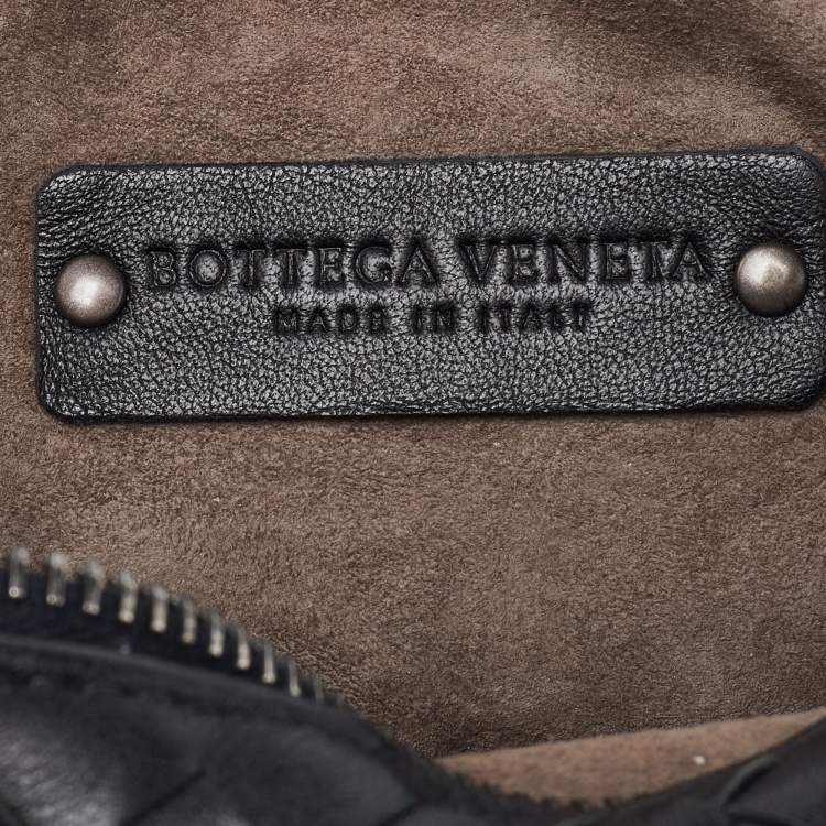 Pre Owned Bottega Veneta Black Intrecciato Leather Crossbody Bag
