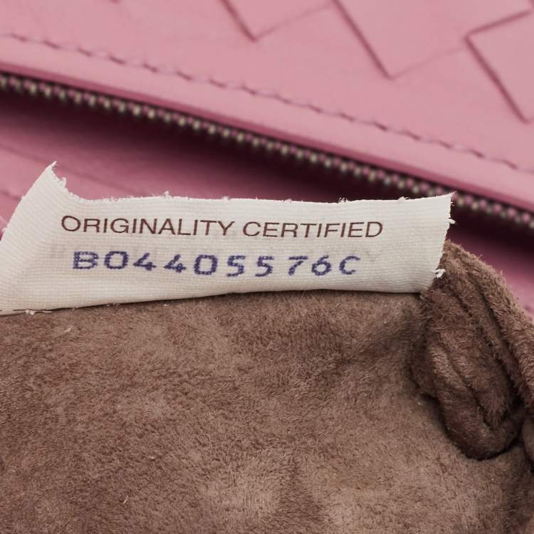 Pre Owned Bottega Veneta Light Pink Intreccaito Leather Olimpia Chain Shoulder Bag