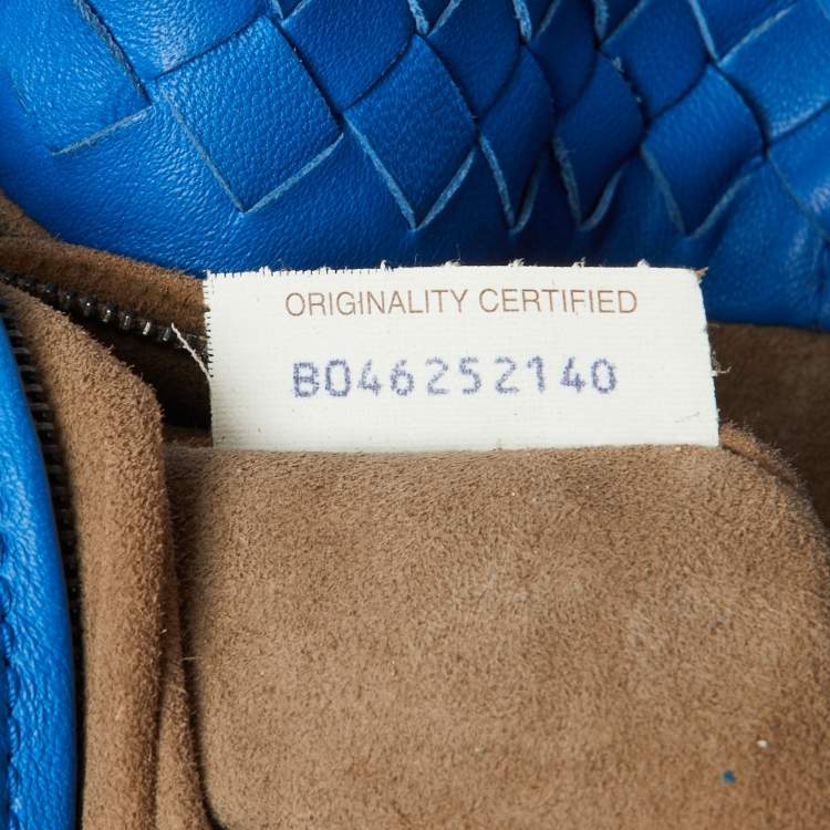 Pre Owned Bottega Veneta Blue Intrecciato Leather Cesta Bag