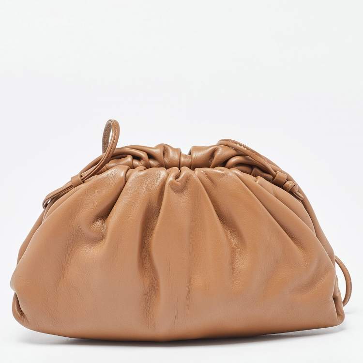 Pre Owned Bottega Veneta Brown Leather Mini The Pouch Bag