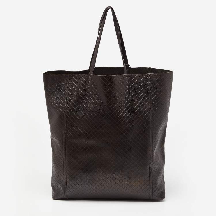 Pre Owned Bottega Veneta Brown Intrecciato Leather Shopper Tote