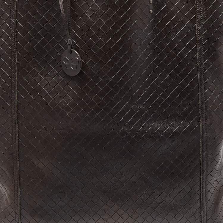 Pre Owned Bottega Veneta Brown Intrecciato Leather Shopper Tote