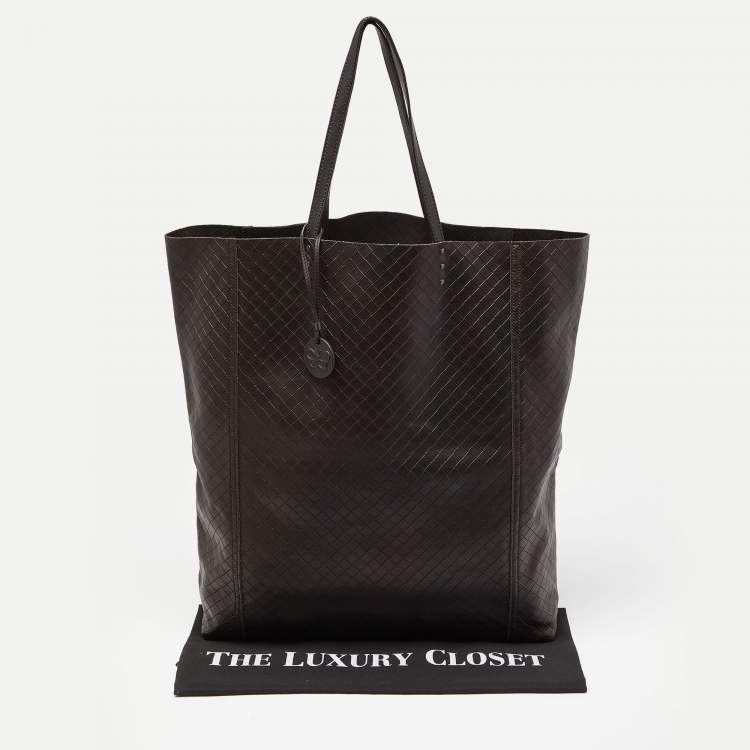 Pre Owned Bottega Veneta Brown Intrecciato Leather Shopper Tote