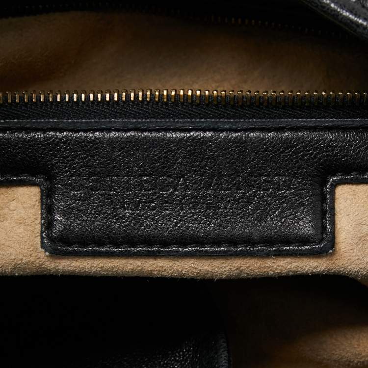 Pre Owned Bottega Veneta Black Intrecciato Leather Loop Bag