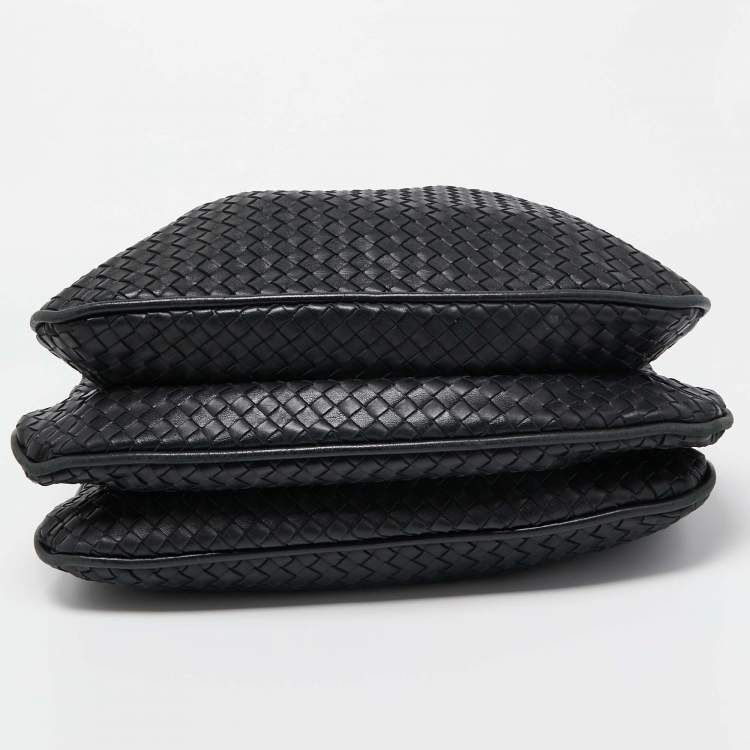 Pre Owned Bottega Veneta Black Intrecciato Leather Loop Bag