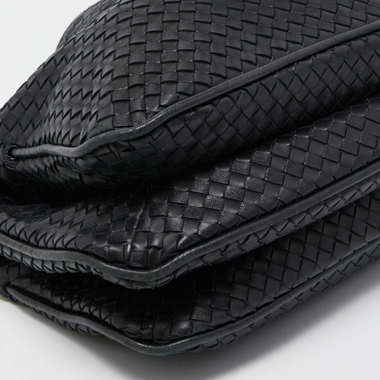 Pre Owned Bottega Veneta Black Intrecciato Leather Loop Bag