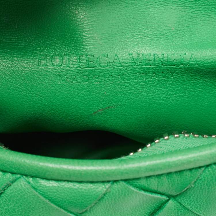Pre Owned Bottega Veneta Green Intrecciato Leather Mini Jodie Hobo