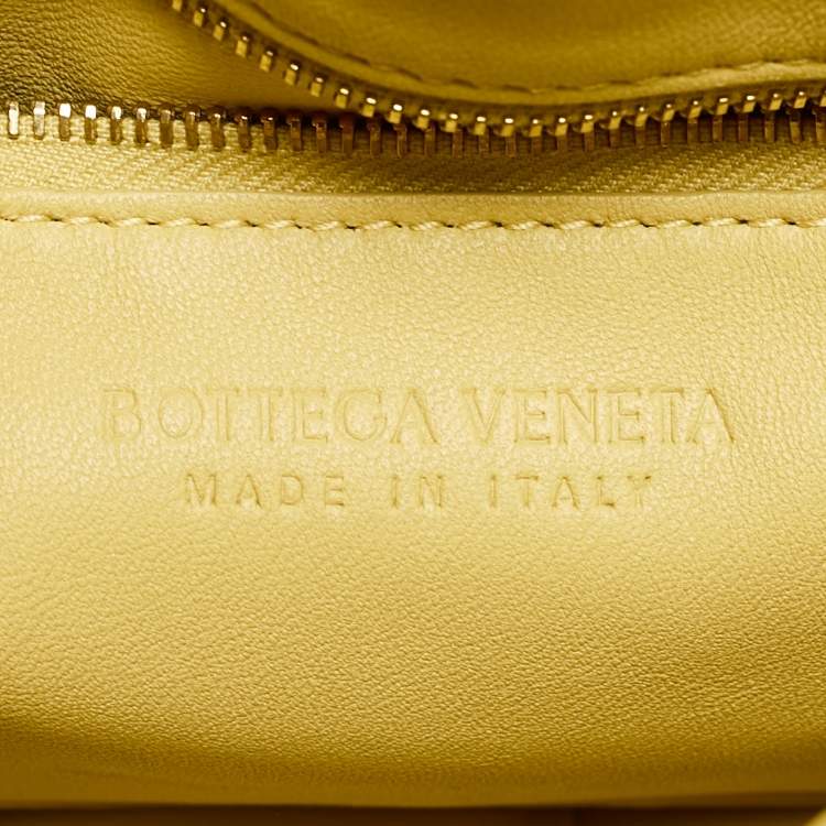 Pre Owned Bottega Veneta Yellow Padded Leather Chain Cassette Shoulder Bag