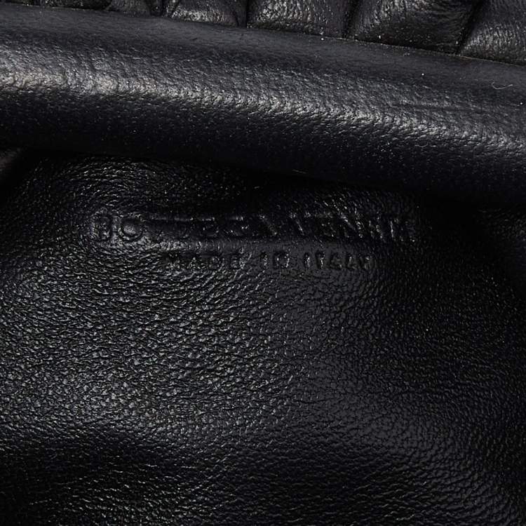 Pre Owned Bottega Veneta Black Intrecciato Leather Mini The Pouch Bag