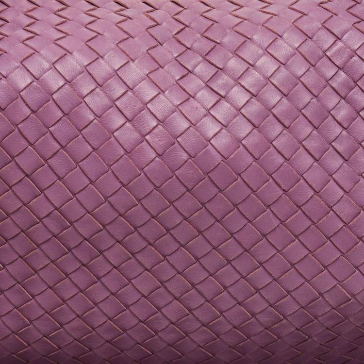 Pre Owned Bottega Veneta Purple Intrecciato Leather Large Veneta Hobo