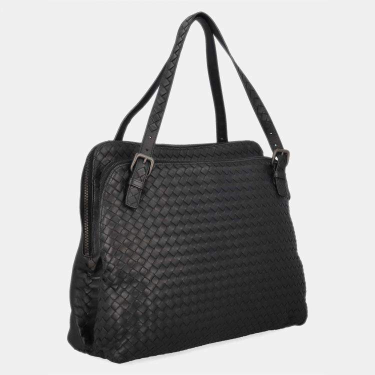 Pre Owned Bottega Veneta  Women's Leather Handbag - Black - One Size