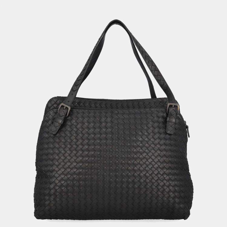 Pre Owned Bottega Veneta  Women's Leather Handbag - Black - One Size