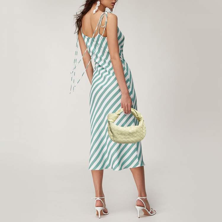 Pre Owned Bottega Veneta Light Yellow Intrecciato Leather Mini Jodie Hobo
