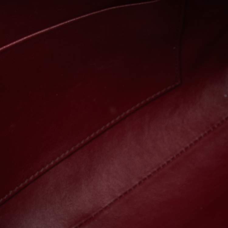 Pre Owned Bottega Veneta Burgundy Intrecciato Leather Nodini Shoulder Bag
