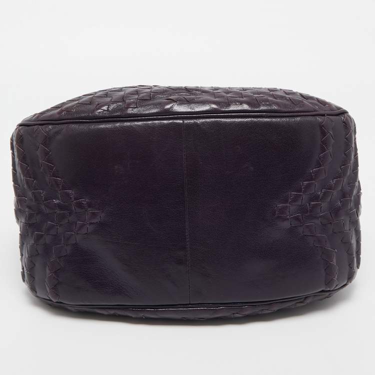 Pre Owned  Bottega Veneta Purple Intrecciato Leather Tote