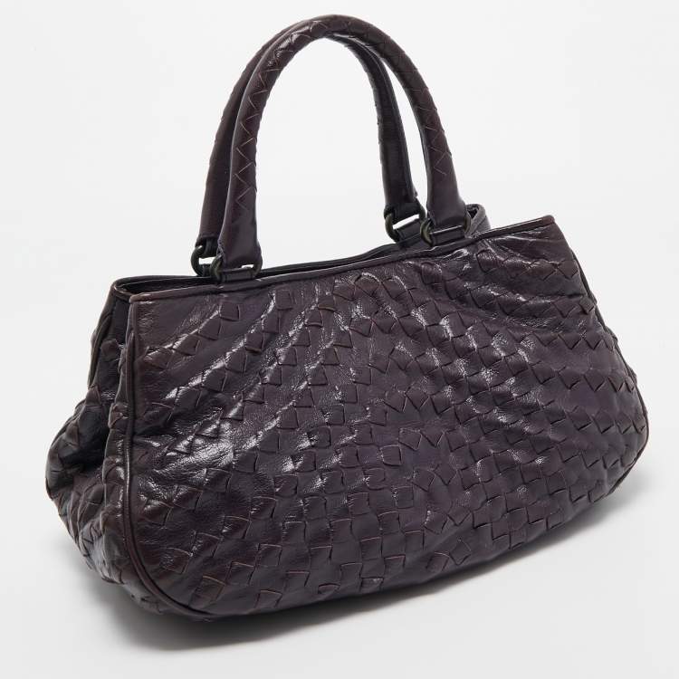 Pre Owned  Bottega Veneta Purple Intrecciato Leather Tote
