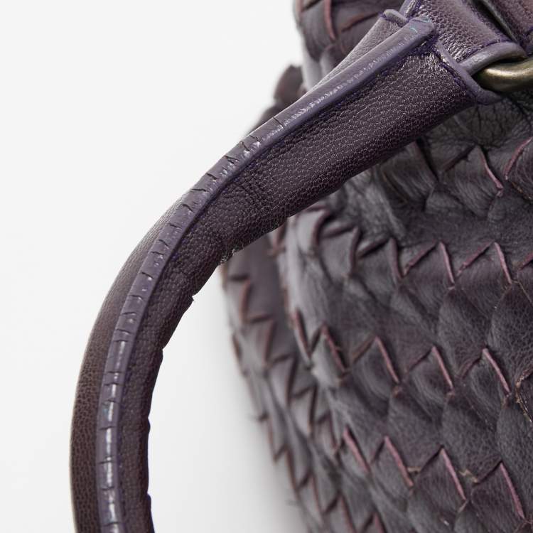 Pre Owned  Bottega Veneta Purple Intrecciato Leather Tote