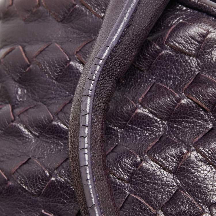 Pre Owned  Bottega Veneta Purple Intrecciato Leather Tote