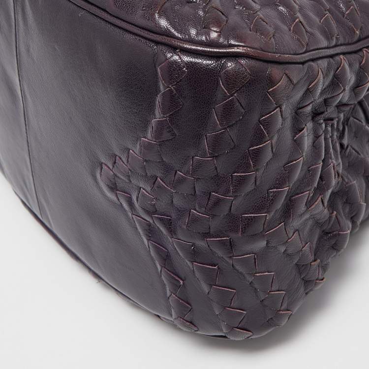 Pre Owned  Bottega Veneta Purple Intrecciato Leather Tote