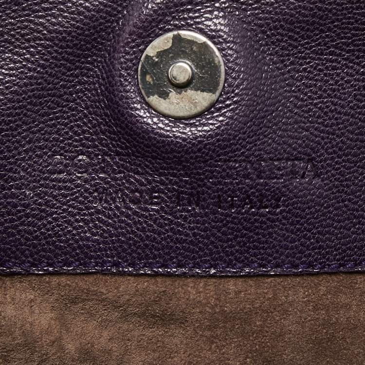 Pre Owned  Bottega Veneta Purple Intrecciato Leather Tote