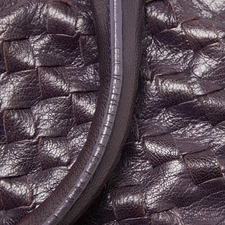 Pre Owned  Bottega Veneta Purple Intrecciato Leather Tote