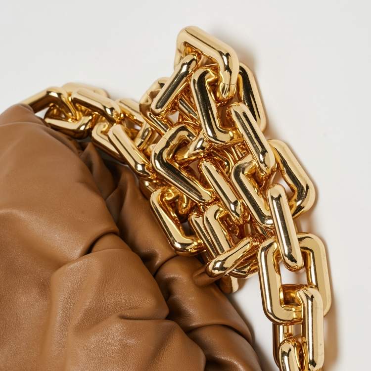 Pre Owned Bottega Veneta Brown Leather The Chain Pouch Bag