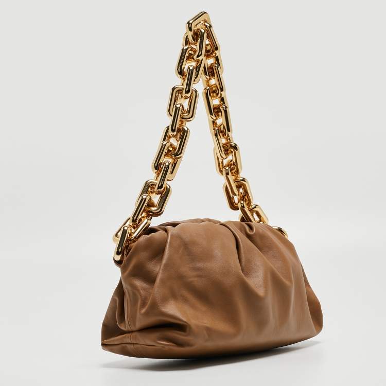 Pre Owned Bottega Veneta Brown Leather The Chain Pouch Bag