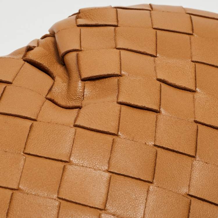 Pre Owned Bottega Veneta Brown Intrecciato Leather Mini The Pouch Bag