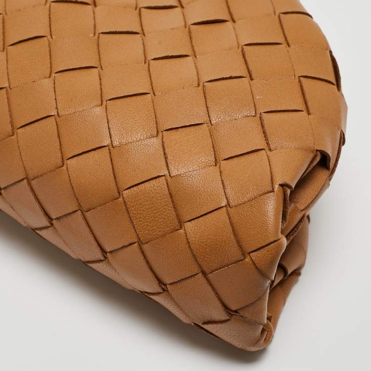 Pre Owned Bottega Veneta Brown Intrecciato Leather Mini The Pouch Bag