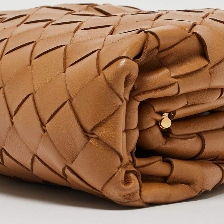 Pre Owned Bottega Veneta Brown Intrecciato Leather Mini The Pouch Bag