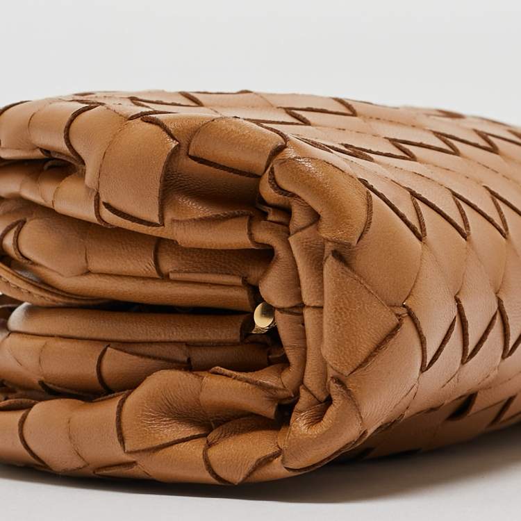 Pre Owned Bottega Veneta Brown Intrecciato Leather Mini The Pouch Bag