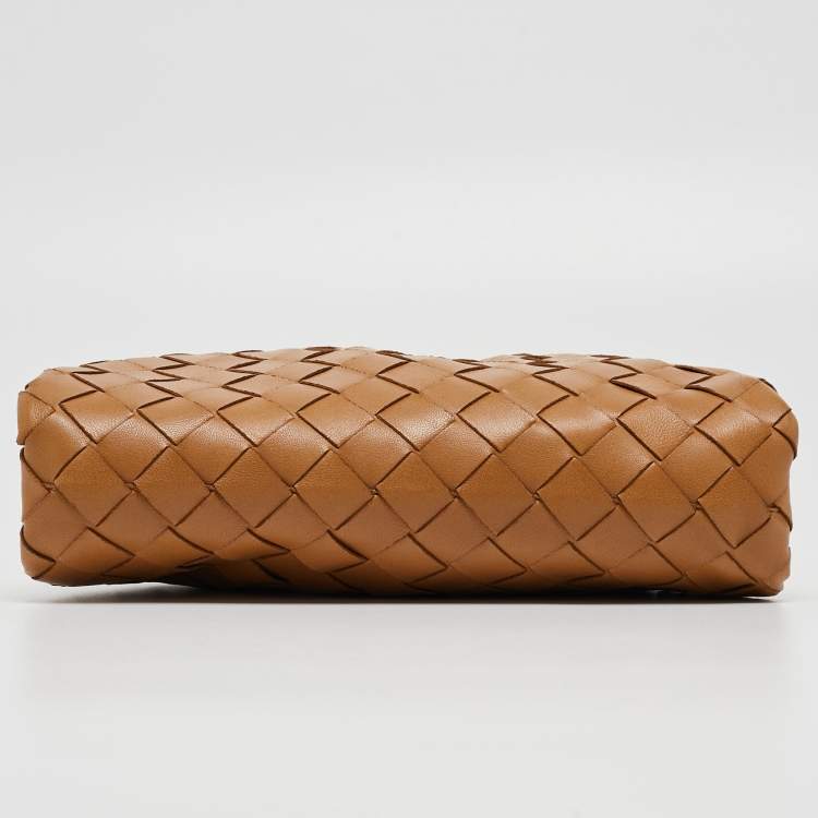 Pre Owned Bottega Veneta Brown Intrecciato Leather Mini The Pouch Bag