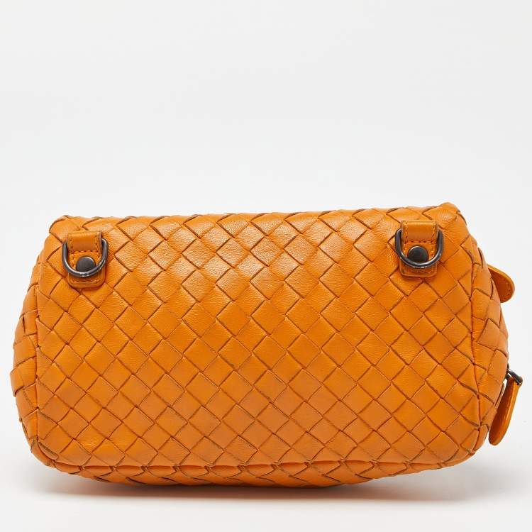 مملوكة مسبقًا Bottega Veneta Mustard Intrecciato Leather Flap Chain Bag