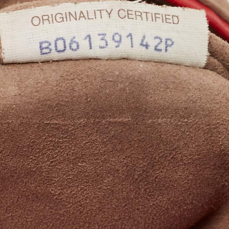 Pre Owned Bottega Veneta Red Leather Intrecciato Flap Drawstring Backpack